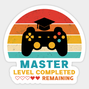 Retro Style Master Level Completed Graduation Sticker